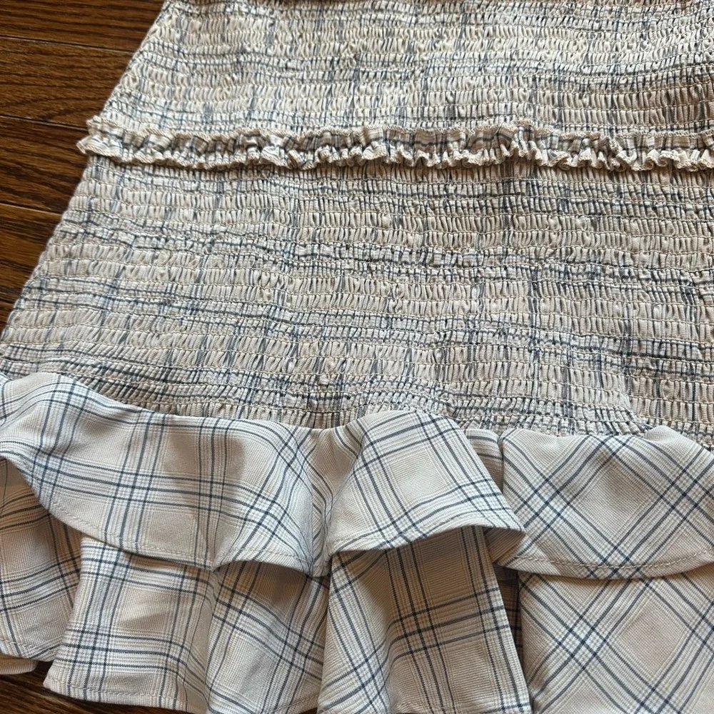 Cream Smocked Tiered Sundress for Wedding Guest